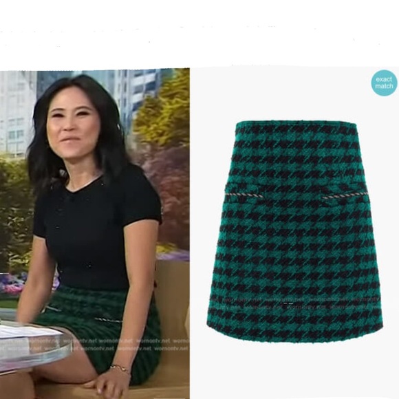 Sandro Claudie Houndstooth Mini Skirt Size 4 NWT - Picture 3 of 5